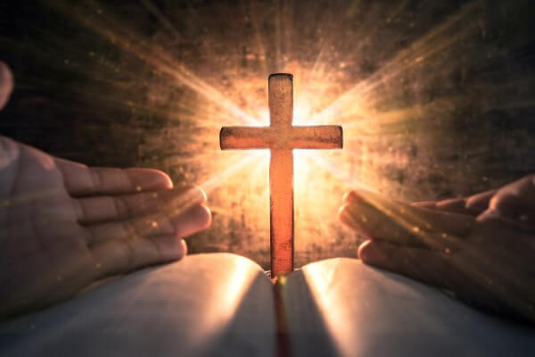 A cross shining bright