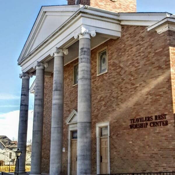 Travelers Rest church from outside